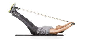 کشش همسترینگ با کش ورزشی (Resistance Band Hamstring Stretch)